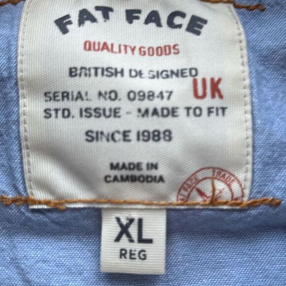 Fat Face Plaid Short Sleeve Button Up Sz. XL - Picture 2 of 8